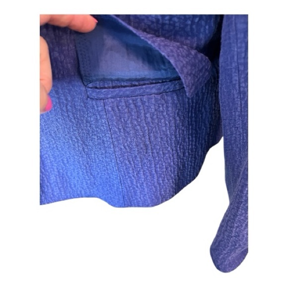 👚 NWOT JONES NEW YORK COLLECTION STUNNING Cobalt Blue Linen Silk Blazer | Sz 12 - Picture 2 of 11